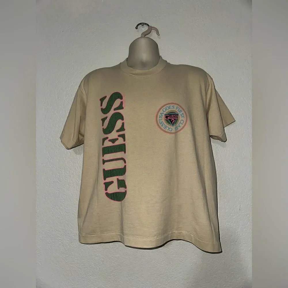 Single Stitch 80s 90s Vintage Guess USA Goes First Class T Shirt Men XL Y2K - Picture 2 of 8